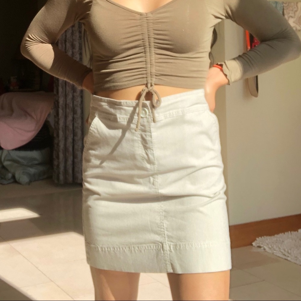 Cream Striped Skirt